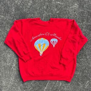 Vintage Women’s Red Hot Air Balloon Sweatshirt Size XL
